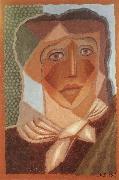 Juan Gris The fem wearing the scarf USA oil painting artist